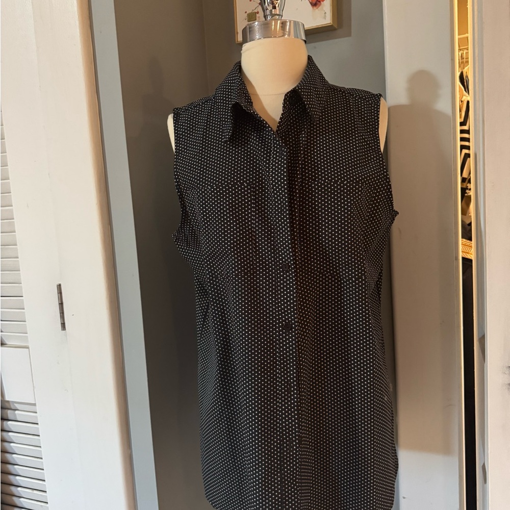 Notations Black and White Polka Dot Top